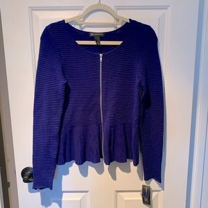 NWT! INC International Concepts Zip Front Ribbed Cadigan. Size Medium